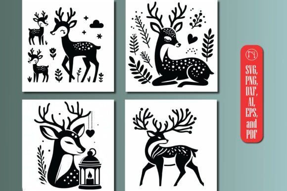 Download PANNO DEER Wood Laser Cut SVG Bundle - Wood laser cut Collection