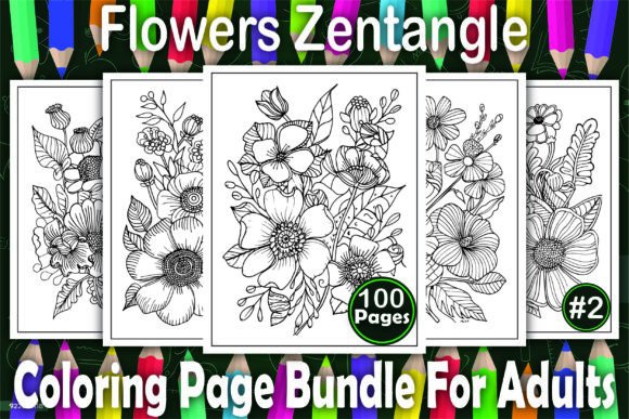Download Flowers Zentangle Coloring Book Pages - Flower Collection