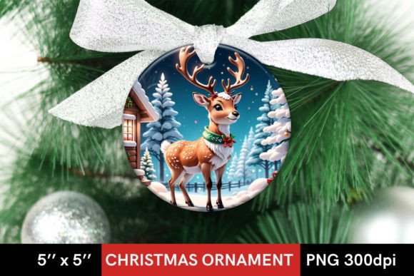Download Cute Christmas Reindeer Round Design - Round design Collection