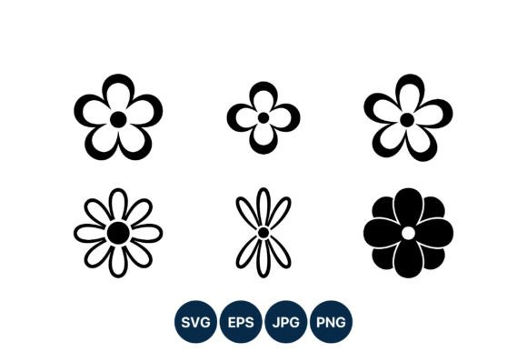 Download Flower Petal Icon Set Black White - Flower Collection