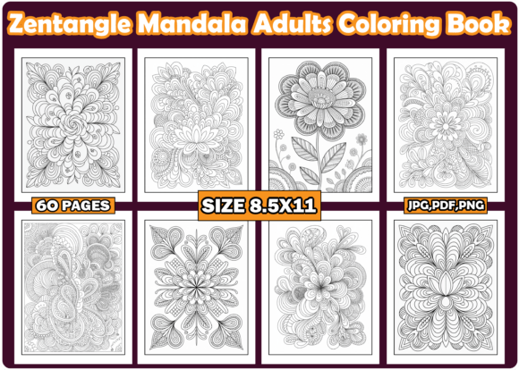 Download Zentangle Mandala Adults Coloring Book - Premium Bundle