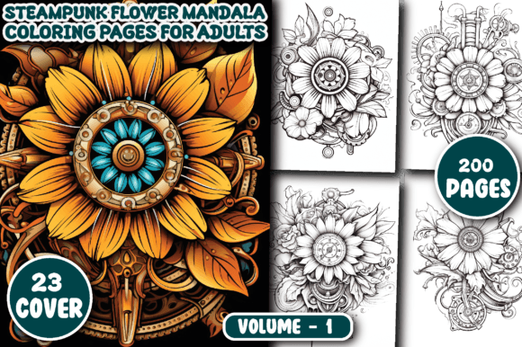 Download Steampunk Flower Mandala Coloring Pages - Flower Collection