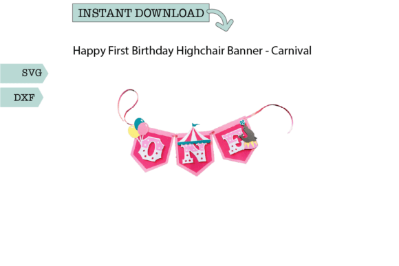 Download Happy First Birthday Highchair Banner - Premium Bundle