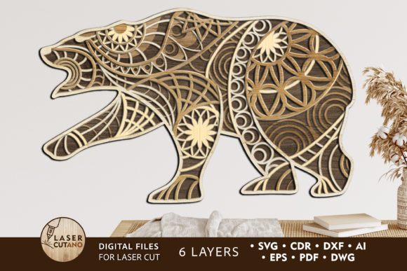 Download Crafts Bear Multilayer Laser Cut File - Premium Resources