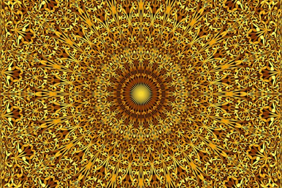 Download Golden Seamless Flower Mandala Pattern - Flower Collection