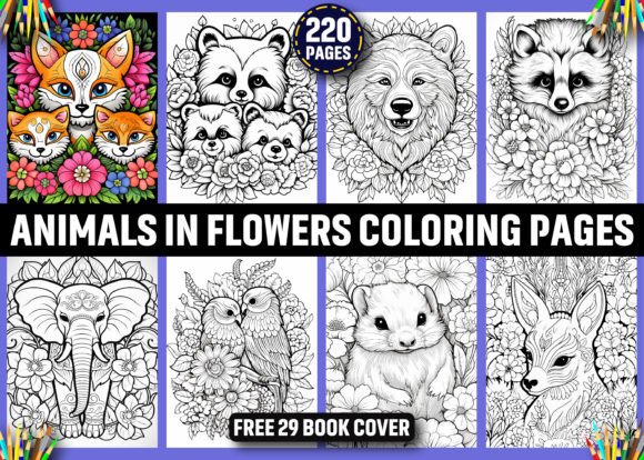 Download 220 Animals in Flowers Coloring Pages - Flower Collection