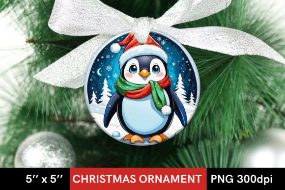Download Cartoon Christmas Penguin Round Design - Round design Collection