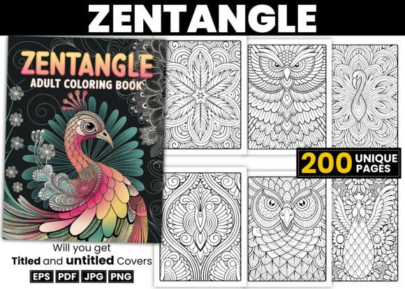 Download Zentangle Coloring Pages for Adult - Premium Bundle