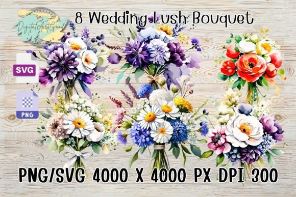 Download Wedding Lush Bouquet Flowers Watercolor - Flower Collection